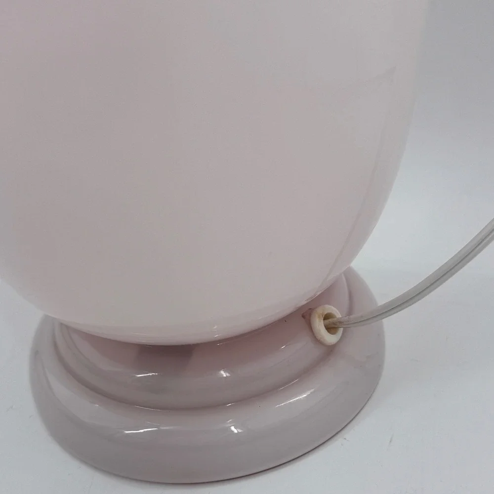 Vintage French Pink Opaline Cased Glass Tulip Table Lamp Art Deco